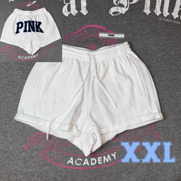 PINK Victoria's Secret Pants - VS PINK Limited Edition Varsity Blue & White Ivy Fleece Rolled Hem Shorts- XXL